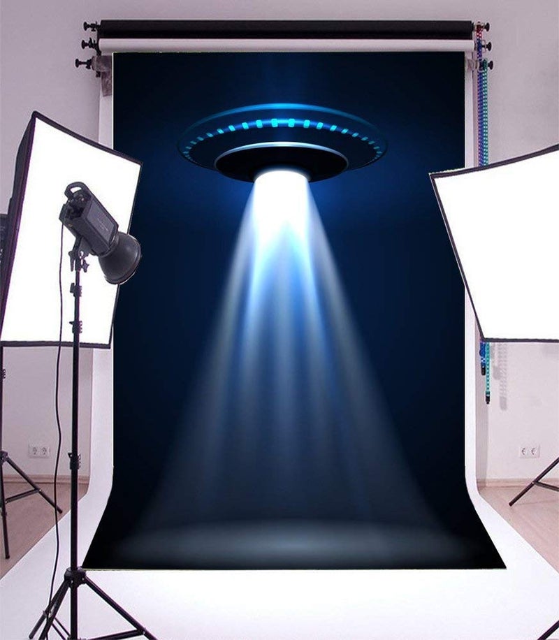 AOFOTO 3x5ft UFO Backdrop Flying Saucer Photography Background Science Fiction Alien Invasion Spacecraft Kid Boy Child Artistic Portrait Photo Shoot Studio Props Video Drop Vinyl Wallpaper Drape - Image 3